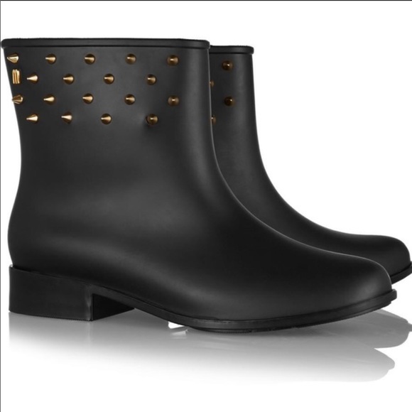 Melissa | Moon Dust Studded Ankle Rainboot - Picture 2 of 8